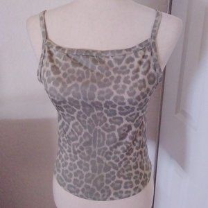 Rosh Product Cami Top Green & Cream Vintage Leopard Print Size XS